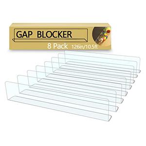 lot 6747 image: QIYIHOME 8-Pack Toy Blocker, Gap Bumper for Under Furniture, BPA Free Safe PVC with Strong Adhesive, Stop Things Going Under Sofa Couch or Bed, Easy to Install