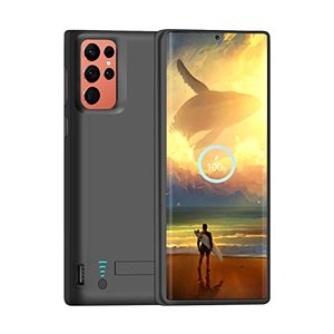 lot 6757 image: Loytal Upgraded Battery Case for Samsung Galaxy S22 Ultra, 5000mAh Rechargeable Extended Battery Charging Charger Case, Add 100% Extra Juice, Not Compatible with S22 or S22 (6.8 inch) Black