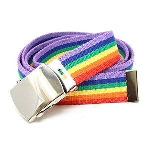 lot 6762 image: Rainbow Web Belt with Buckle Military Style