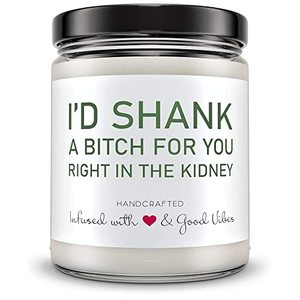 lot 6775 image: Friend Gifts for Women- MINT SUGAR Soy Wax Humorous Gifts for Birthday Gifts for Friends Female- Hand Poured in the USA - 9 oz - Apple Caramel Scent, Cotton Wick, Cute Christmas Friendship Gifts Ideas
