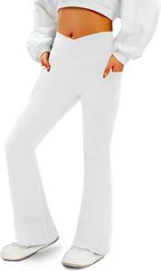 lot 5688 image: CooyLeaf Yoga Pants with Pockets White Large