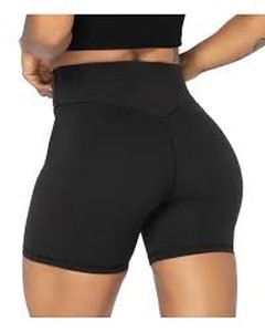 lot 5744 image: Sunzel High Waist Biker Shorts for Women No Front Seam Soft Yoga Workout Gym Bike Shorts Tummy Control Squat Proof Black