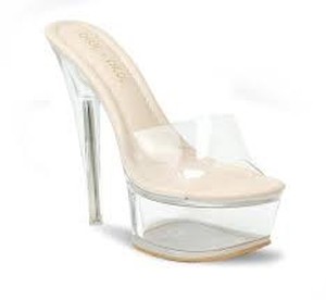 lot 5786 image: Viviany Acrylic Block High Heel Shoes 9