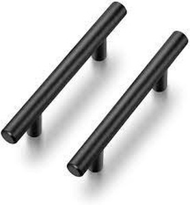 lot 6630 image: Black Cabinet Handles 10 Pack