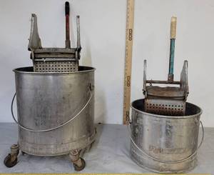 lot 434 image: Metal mop buckets