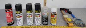 lot 480 image: (3) Gloss protective enamel  carb tune-up  cover up  paint brush & rollers