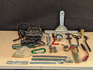 lot 642 image: Squeegee , Brush, Scissors, Rulers and more.