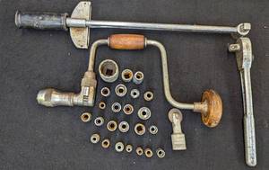 lot 741 image: Sockets, Hand Drill, Ratchet.