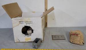 lot 520 image: Outlet boxes & metal light switch plates