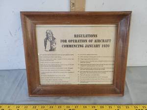 lot 549 image: Regulations for operation of aircraft commencing January 1920