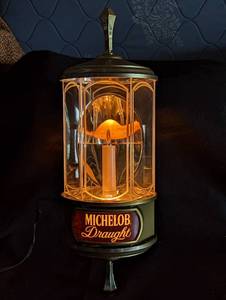lot 777 image: 1982 Michelob draught wall light.