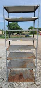 lot 571 image: Metal shelf w6 shelves