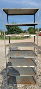 lot 573 image: Metal shelf w7 shelves