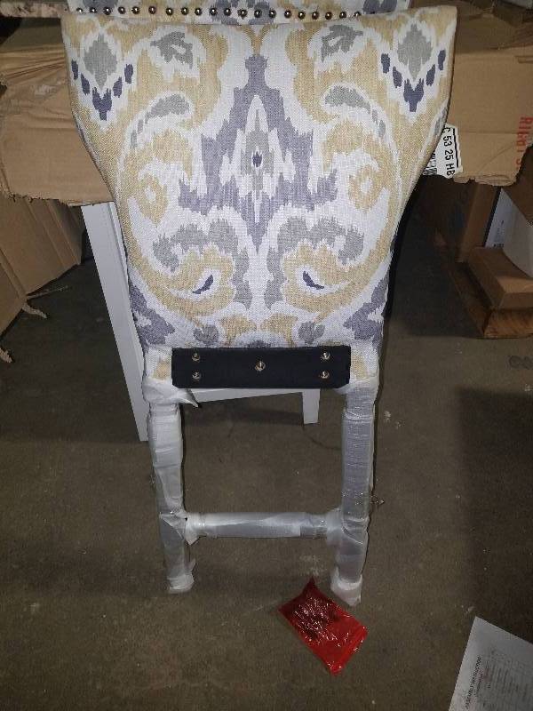 lot 1731 image: Yellow, Gray and White High Stool