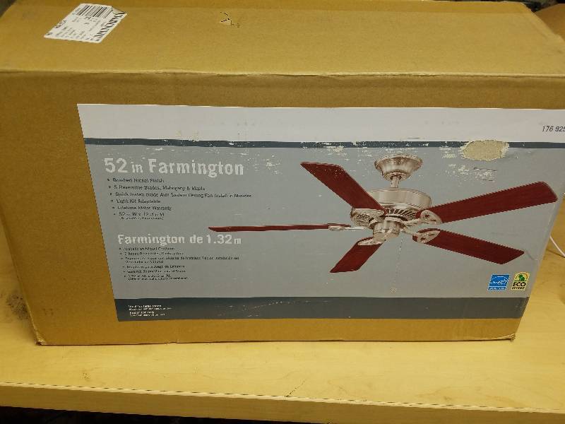lot 1734 image: Hampton Bay Farmington 52 Ceiling Fan