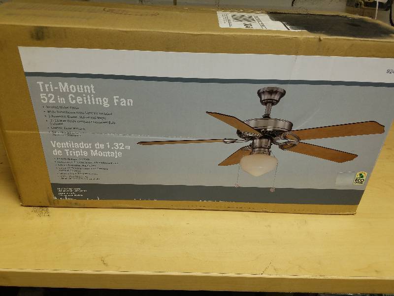 lot 1735 image: Hampton Bay Tri-Mount 52 Ceiling Fan