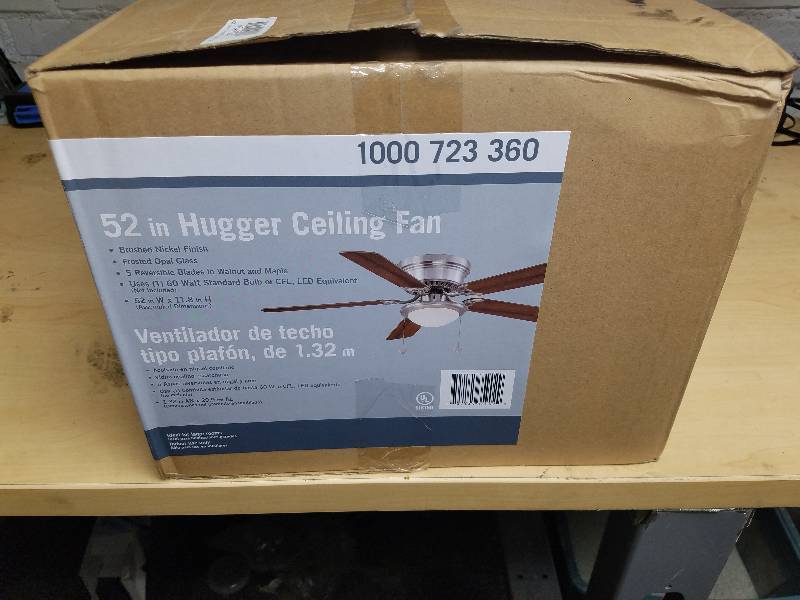 lot 1737 image: Hugger 52 brushed nickel Ceiling Fan