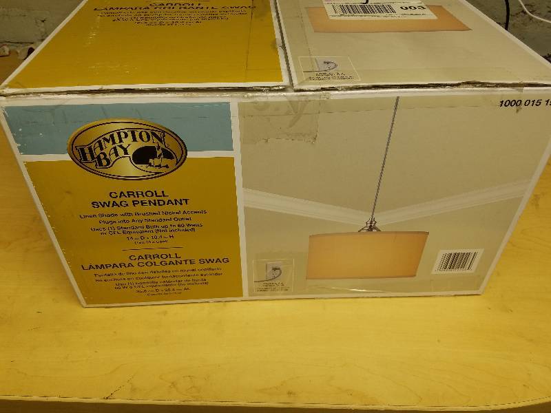 lot 1743 image: Hamton Bay Carroll Swag Pendant-Brushed Nickel