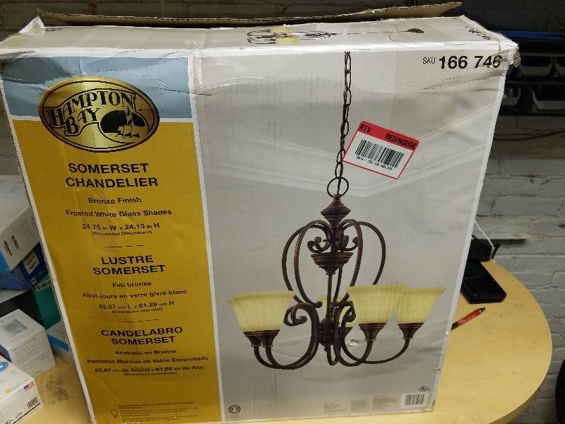 lot 1747 image: Hampton Bay Somerset 5-light Chandelier Bronze