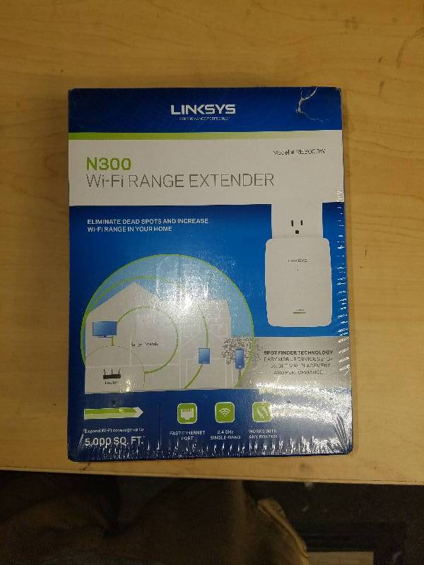 lot 1750 image: Linksys N300 Wifi Range Extender