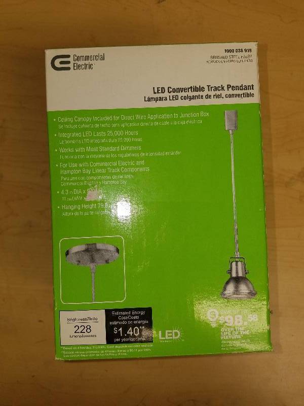 lot 1759 image: Commercial Electric Convertible Track Pendant