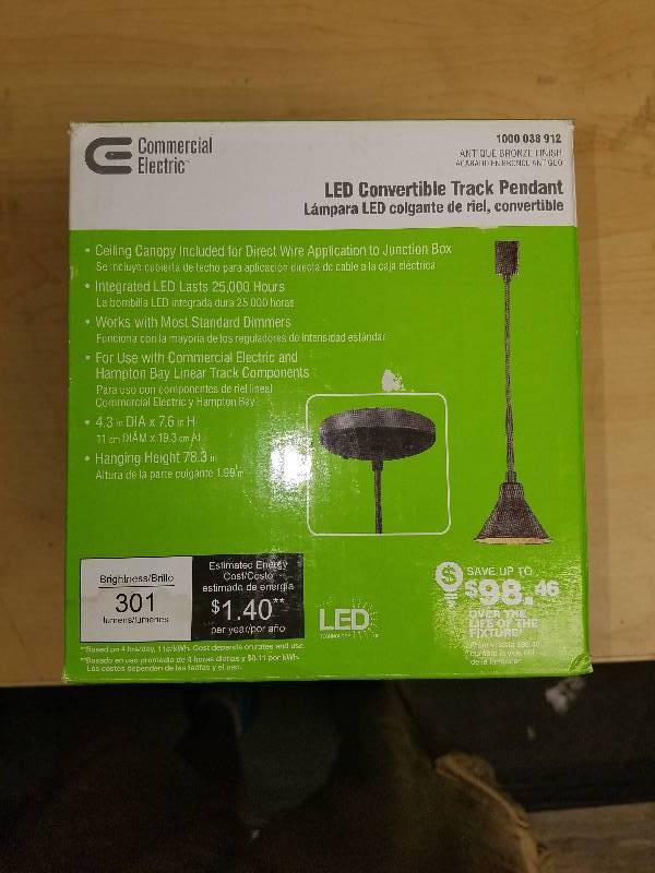 lot 1768 image: Commercial Electric Convertibe Track Pendant-antique bronze