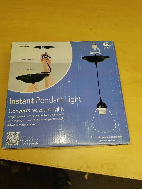 lot 1777 image: Instant Pendant Light-black