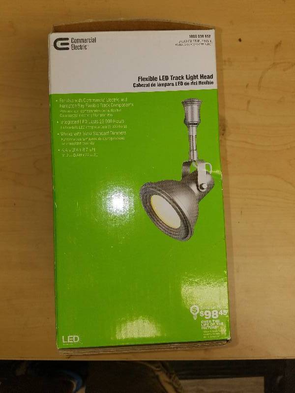 lot 1793 image: Commercial Electric Flexible LED Track Light Head-Steel