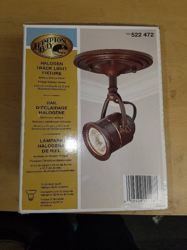 lot 1802 image: Hampton Bay Halogen Track Lighting Fixture-bronze