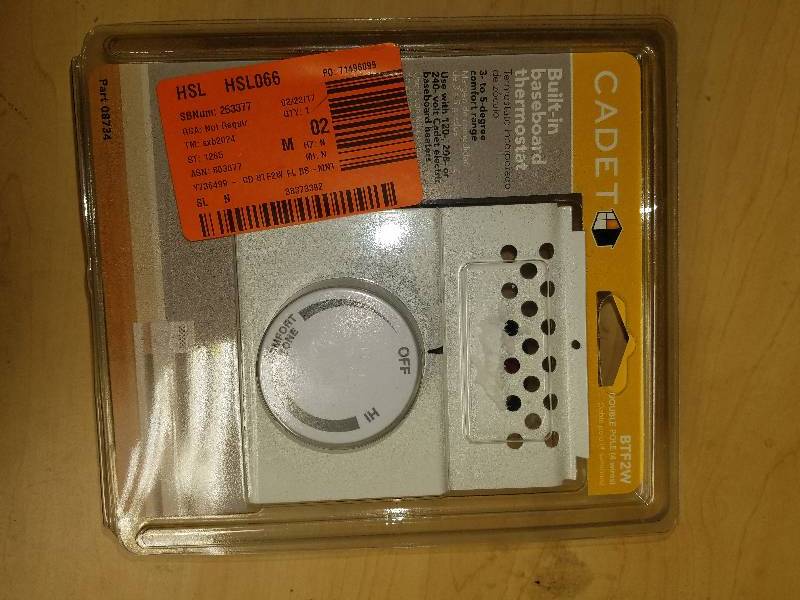 lot 1820 image: Cadet Built-in Baseboard Thermostat