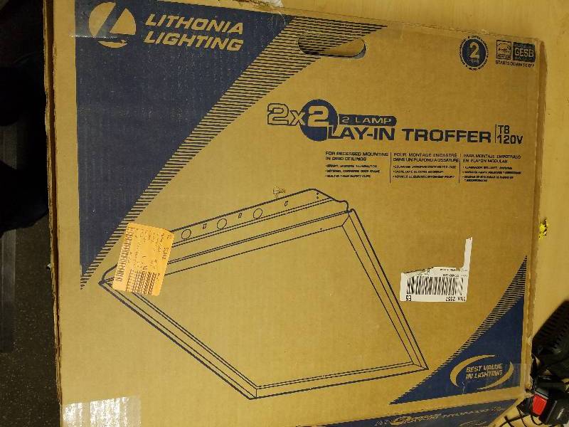 lot 1837 image: Lithonia Lighting 2x2 2 lamp layin troffer