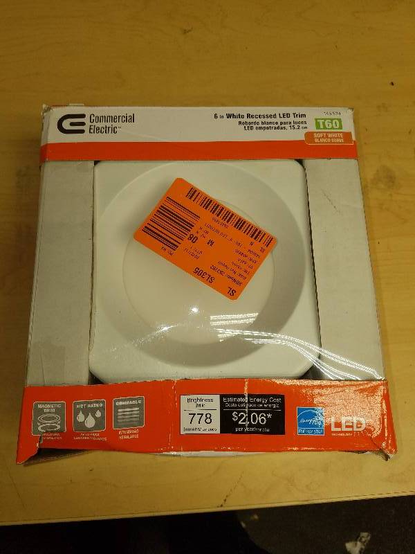 lot 1854 image: Commercial Electric 6 White Recessed Trim-Soft white