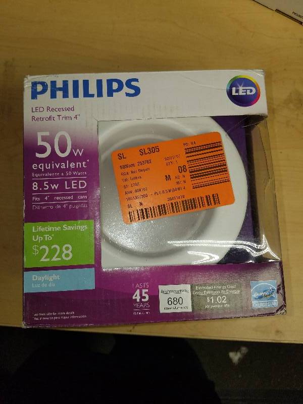 lot 1856 image: Phillips Daylight 4 LED Retrofit Trim