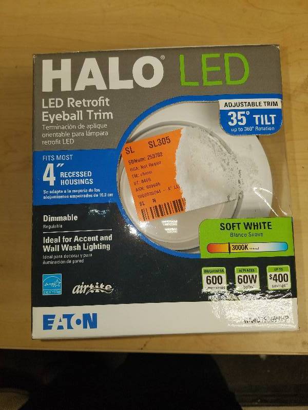 lot 1857 image: Halo LED 4 Soft white eyeball trim