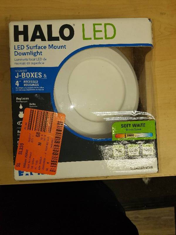 lot 1858 image: Halo LED 4 Soft White J-boxes