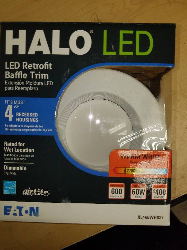 lot 1859 image: Halo LED Retrofit Baffle Trim- 4 Warm White