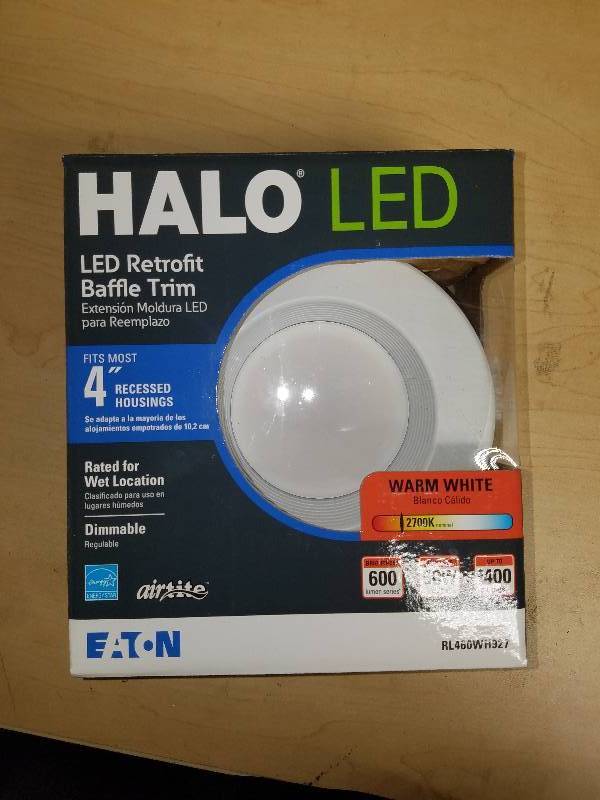 lot 1861 image: Halo LED Retrofit Baffle Trim- 4 Warm White
