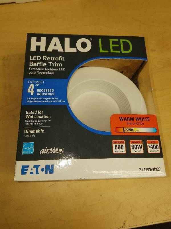 lot 1862 image: Halo LED Retrofit Baffle Trim- 4 Warm White