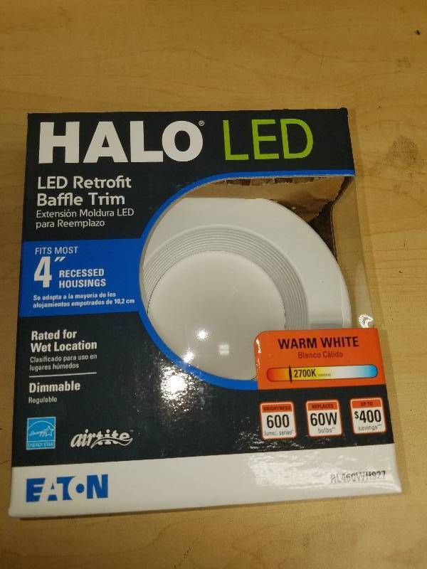 lot 1863 image: Halo LED Retrofit Baffle Trim- 4 Warm White