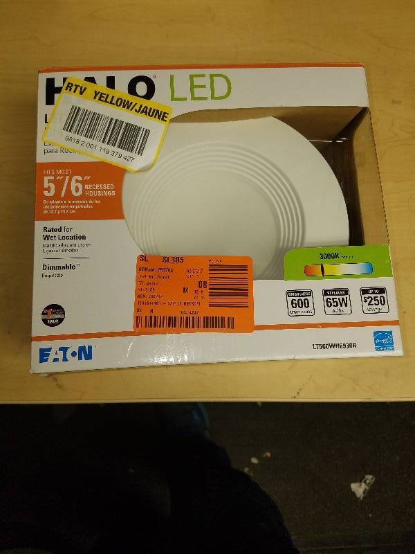 lot 1868 image: Halo LED Retrofit Baffle Trim- 56 Soft White