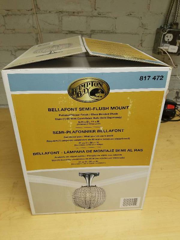 lot 1929 image: Hampton Bay Bellafont Semi-Flushmount