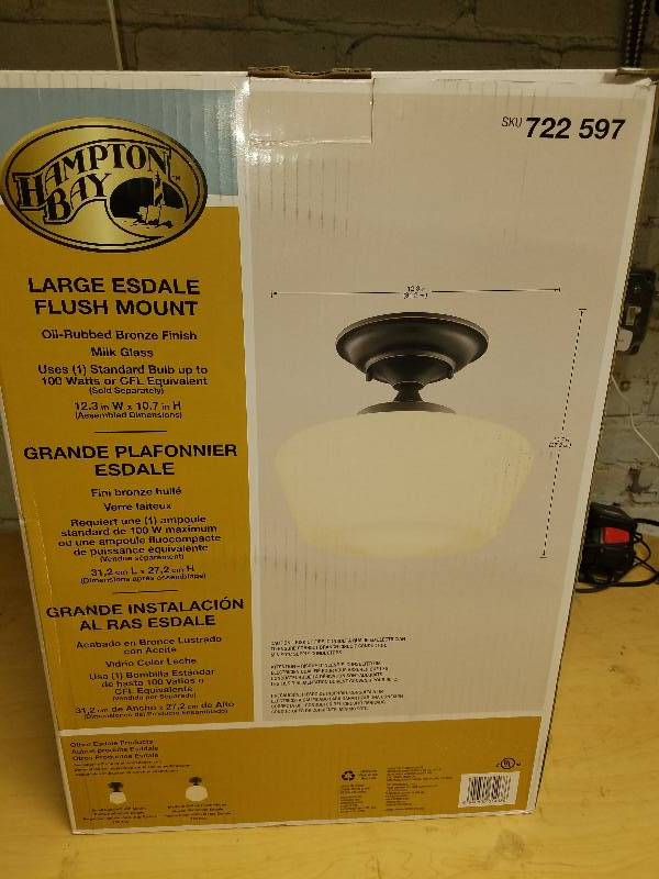 lot 1930 image: Hampton Bay Large Esdale Semi-Flushmount