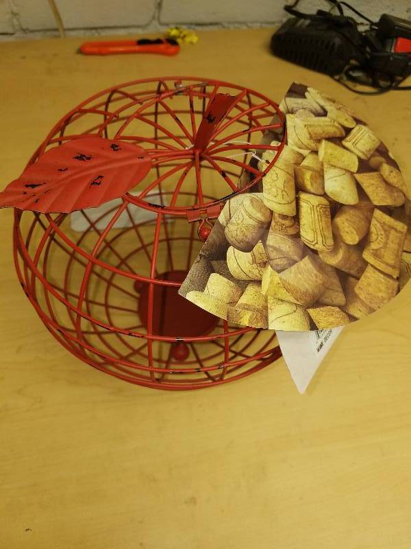 lot 1940 image: Red Apple Cork Holder