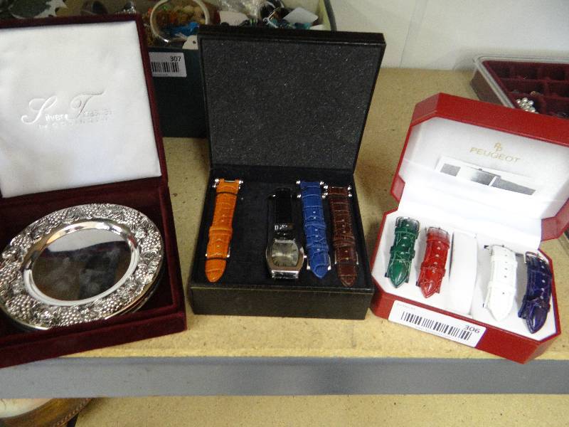 lot 306 image: 2 Peugeot display case for watches & silver treasures by godinger.