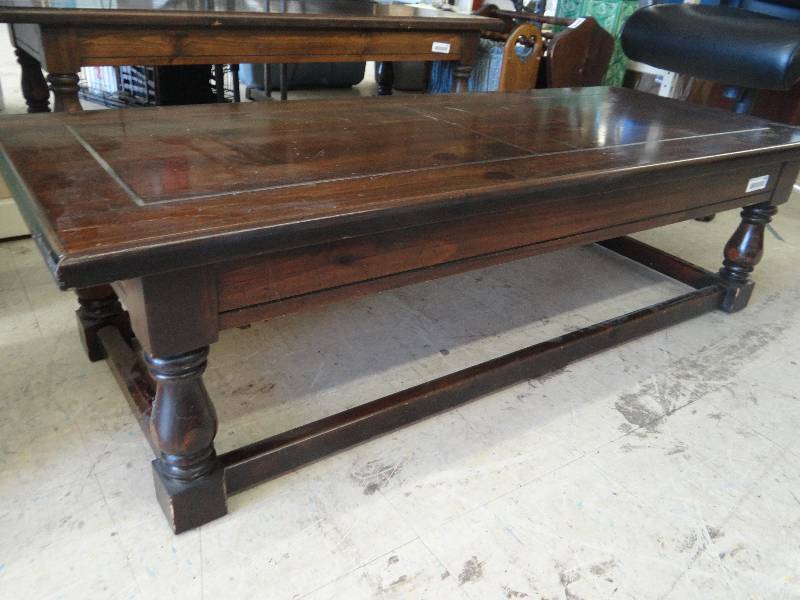 lot 355 image: Wood coffee table.