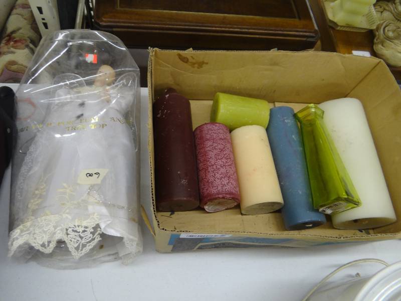 lot 469 image: Lot of candles & angel.