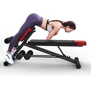 lot 17649 image: FINER FORM Multi-Functional Adjustable Weight Bench for Total Body Workout �� Hyper Back Extension, Roman Chair, Adjustable Ab Sit up Bench, Decline Bench, Flat Bench. Great Ab Workout Equipment