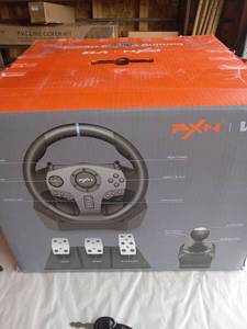 lot 17653 image: PXN V9 900 degree Gaming Racing Wheel For PC, PS3, PS4, X-One