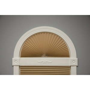 lot 17670 image: Redi Shade No Tools Original Arch Light Filtering Pleated Fabric Shade Natural 72 in x 36 in