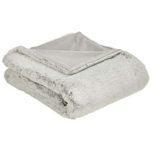lot 17690 image: mDesign Big Soft Plush Faux Fur Blanket - Super Warm Fuzzy Luxury Polyester Throw Blankets for House - Bedroom Living Room Couch Office Ottoman or Dorm Room - Gray